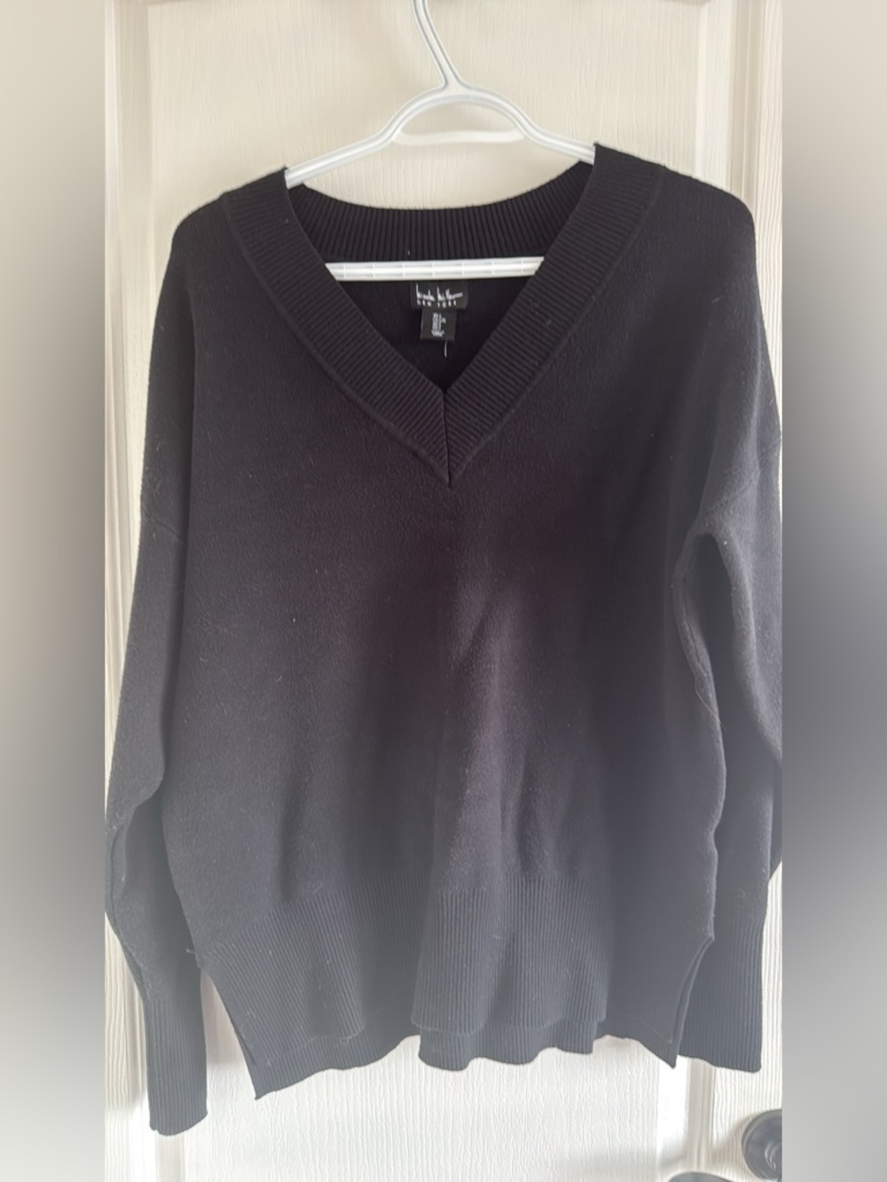 Nicole Miller Black V-Neck Sweater